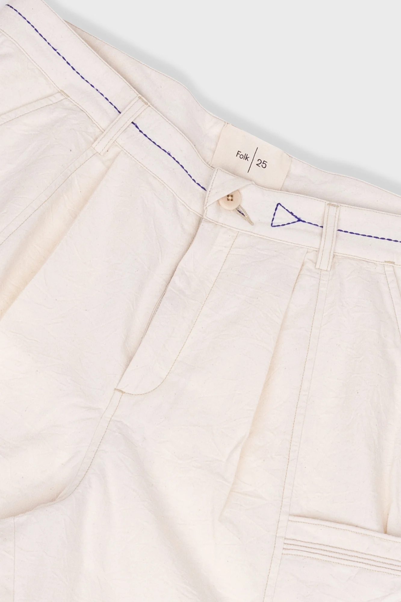 Lunar Shorts - Ecru Crinkle Canvas - Image 5