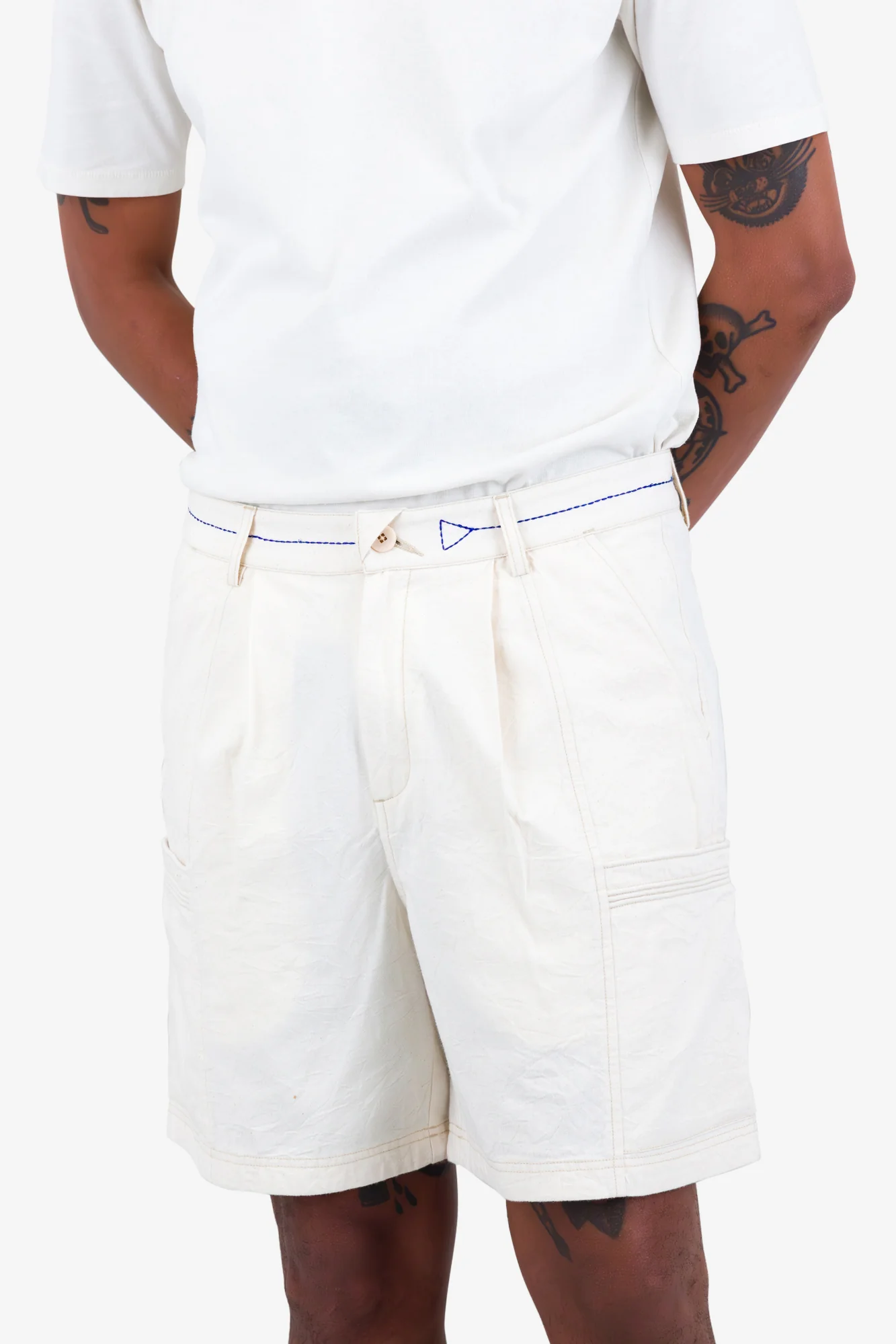 Lunar Shorts - Ecru Crinkle Canvas - Image 6