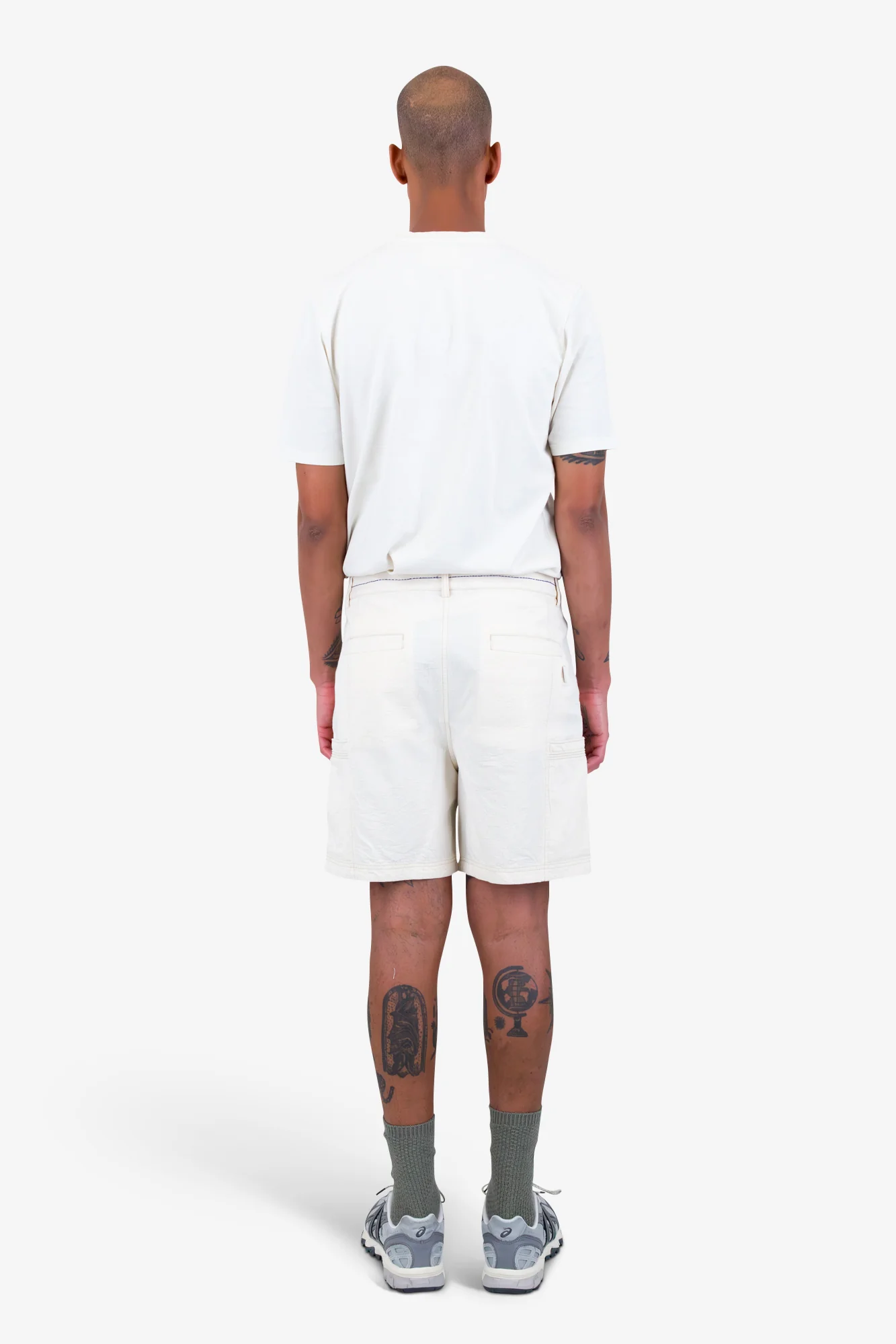 Lunar Shorts - Ecru Crinkle Canvas - Image 8