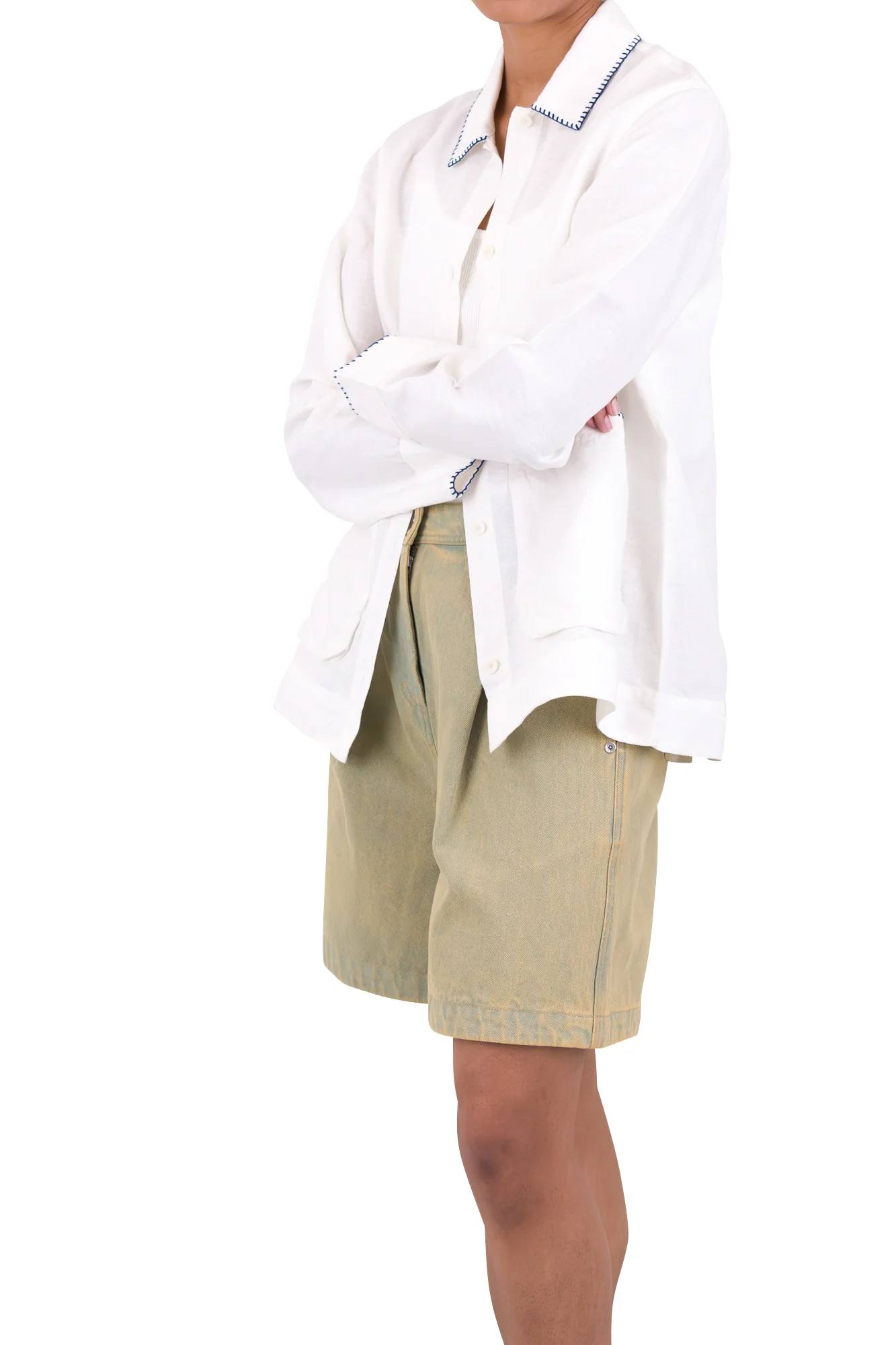 Pleated Shirt - White - Image 6