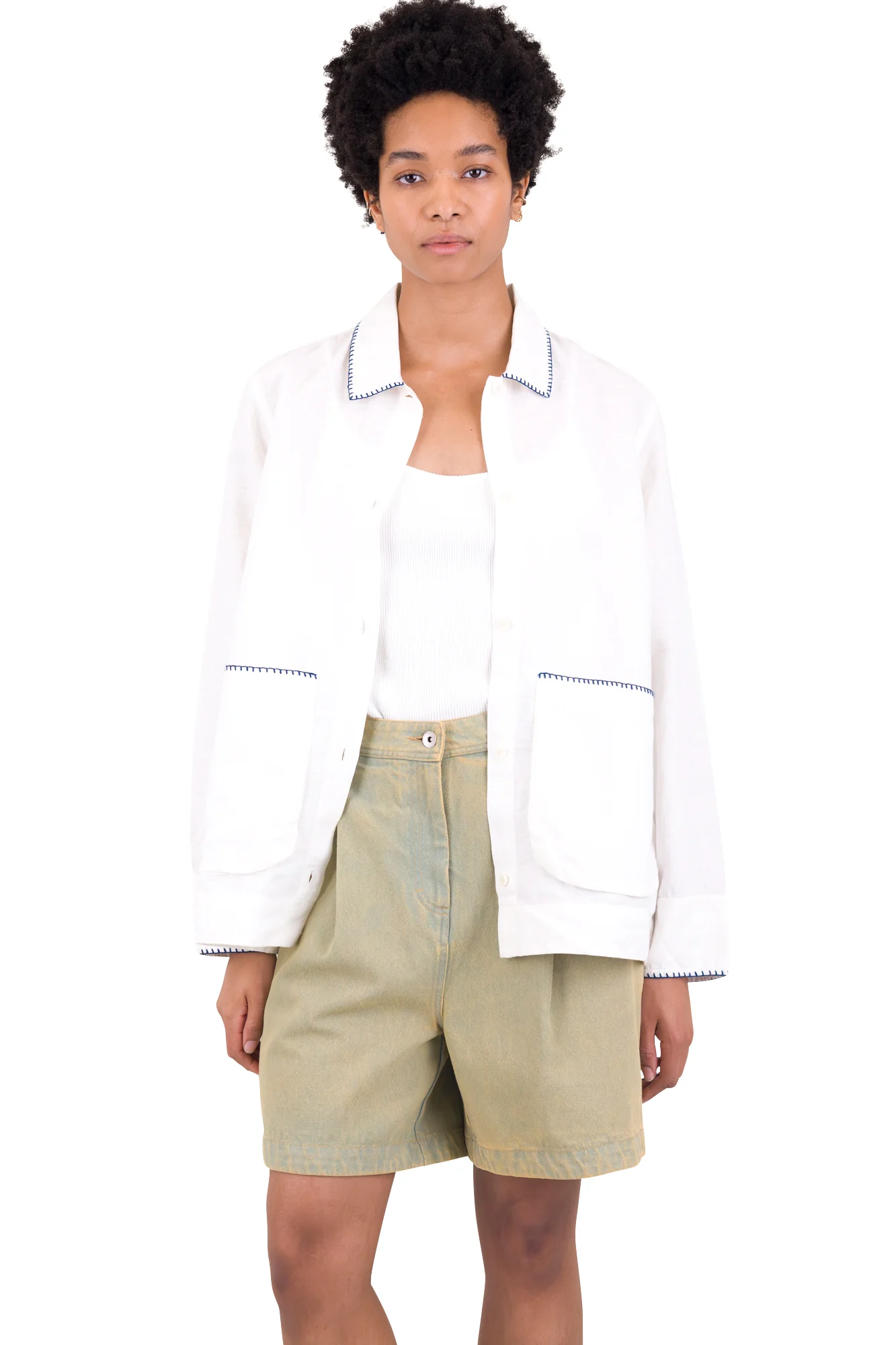 Pleated Shirt - White - Image 7