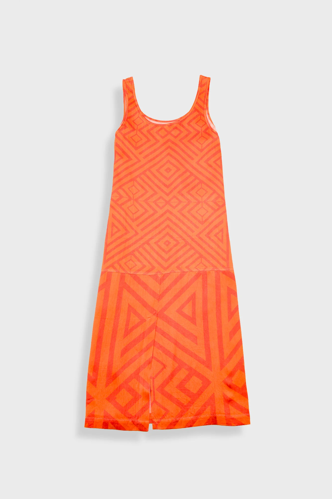 Slip Dress - Orange Coral Diamond Print - Image 9