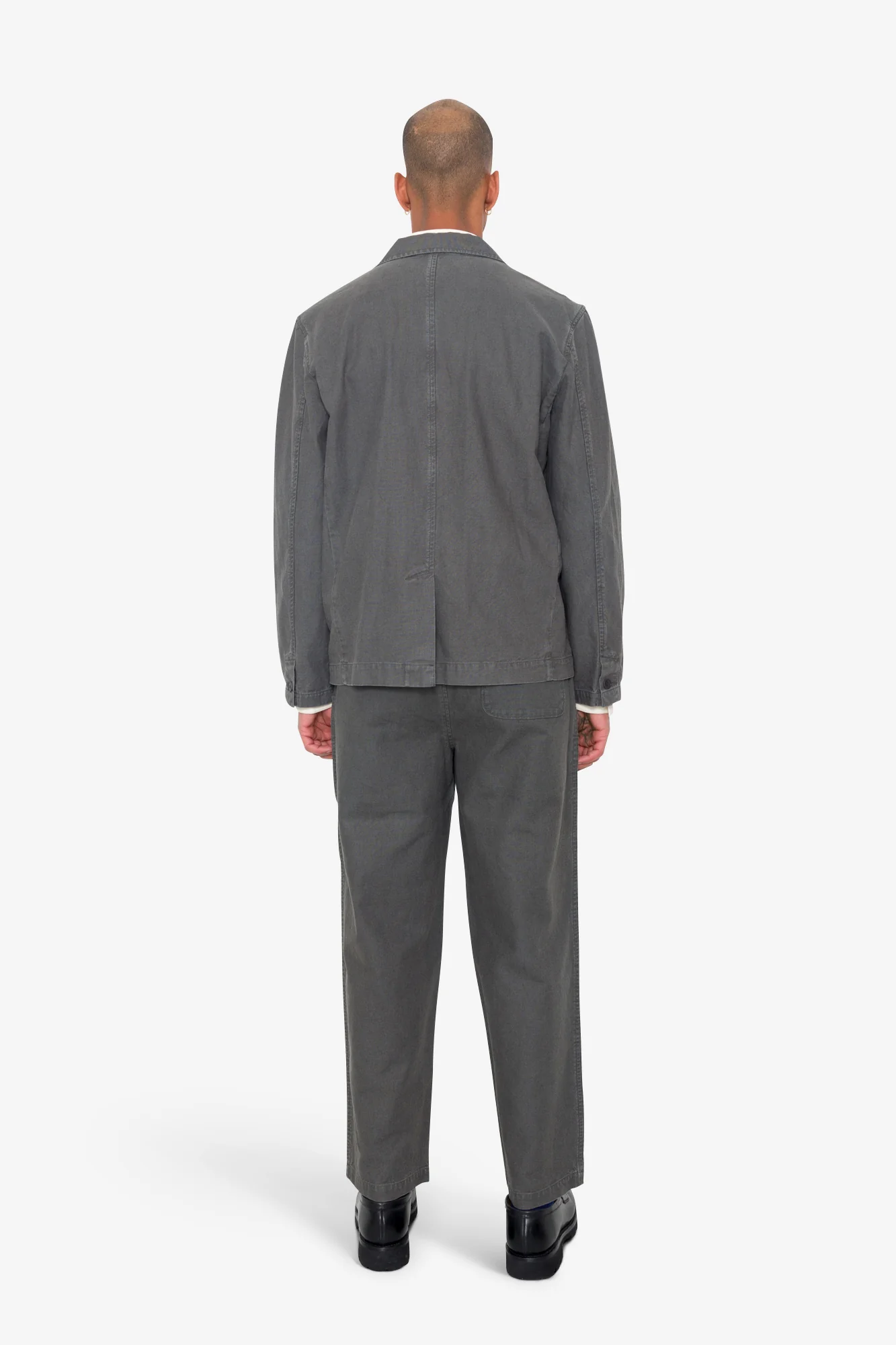 Wide Fit Blazer - Charcoal Hemp Canvas - Image 9