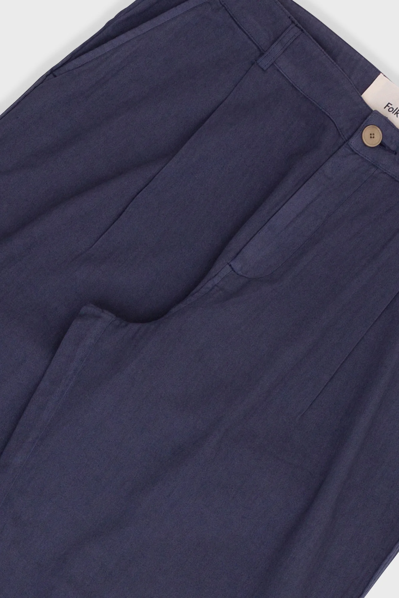 Wide Fit Trouser - Soft Navy Herringbone - Image 5