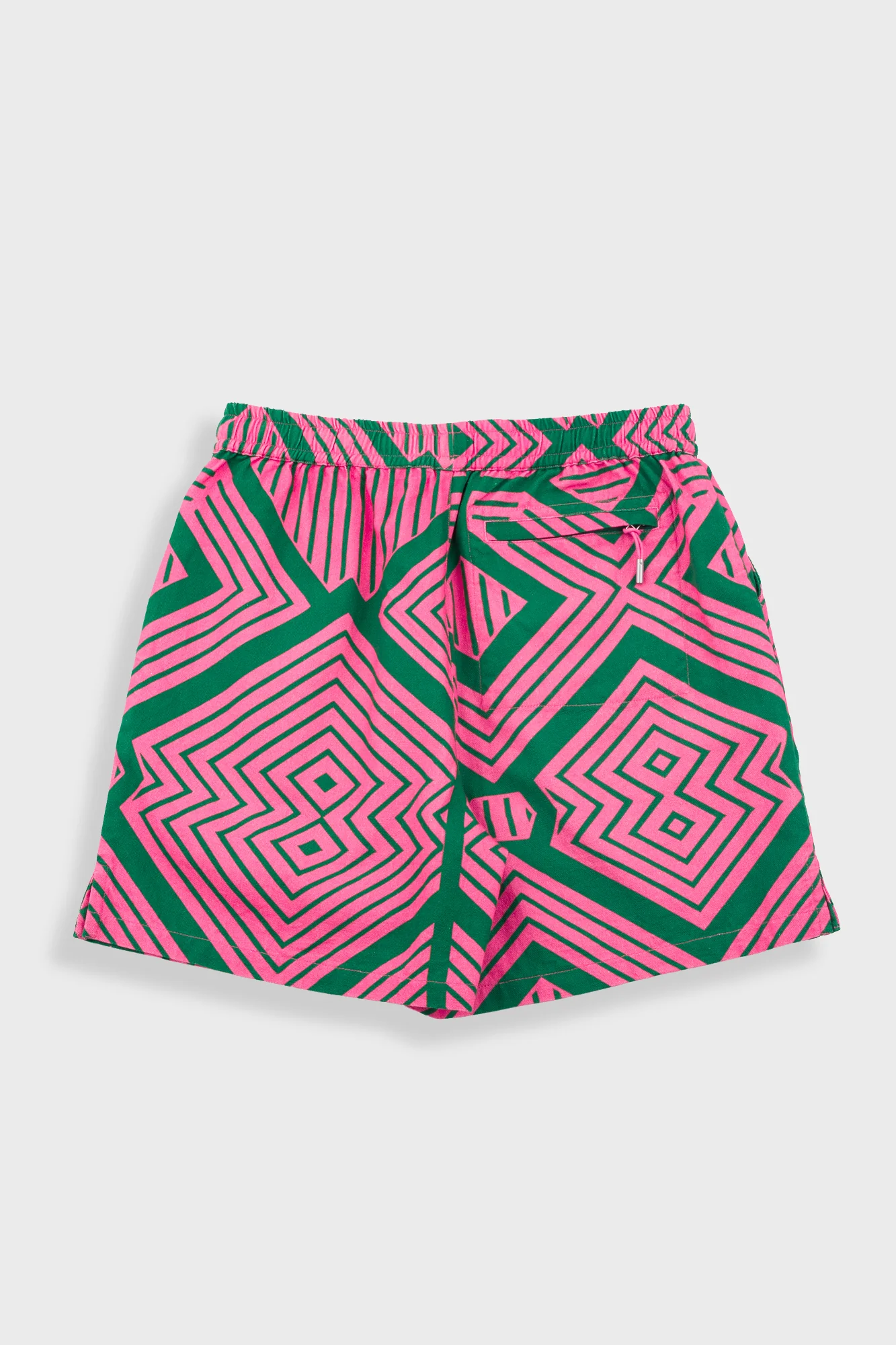 Wide Signal Shorts - Pink Green Diamond Print - Image 9